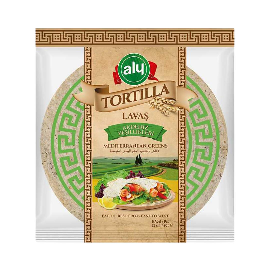 aly-tortilla-lavas-akdeniz-yesillikle-25-cm-420-gr-4570.jpg Aly Tortilla Lavaş Akdeniz Yeşillikle 25 Cm 6'lı 420 Gr - Görsel 1