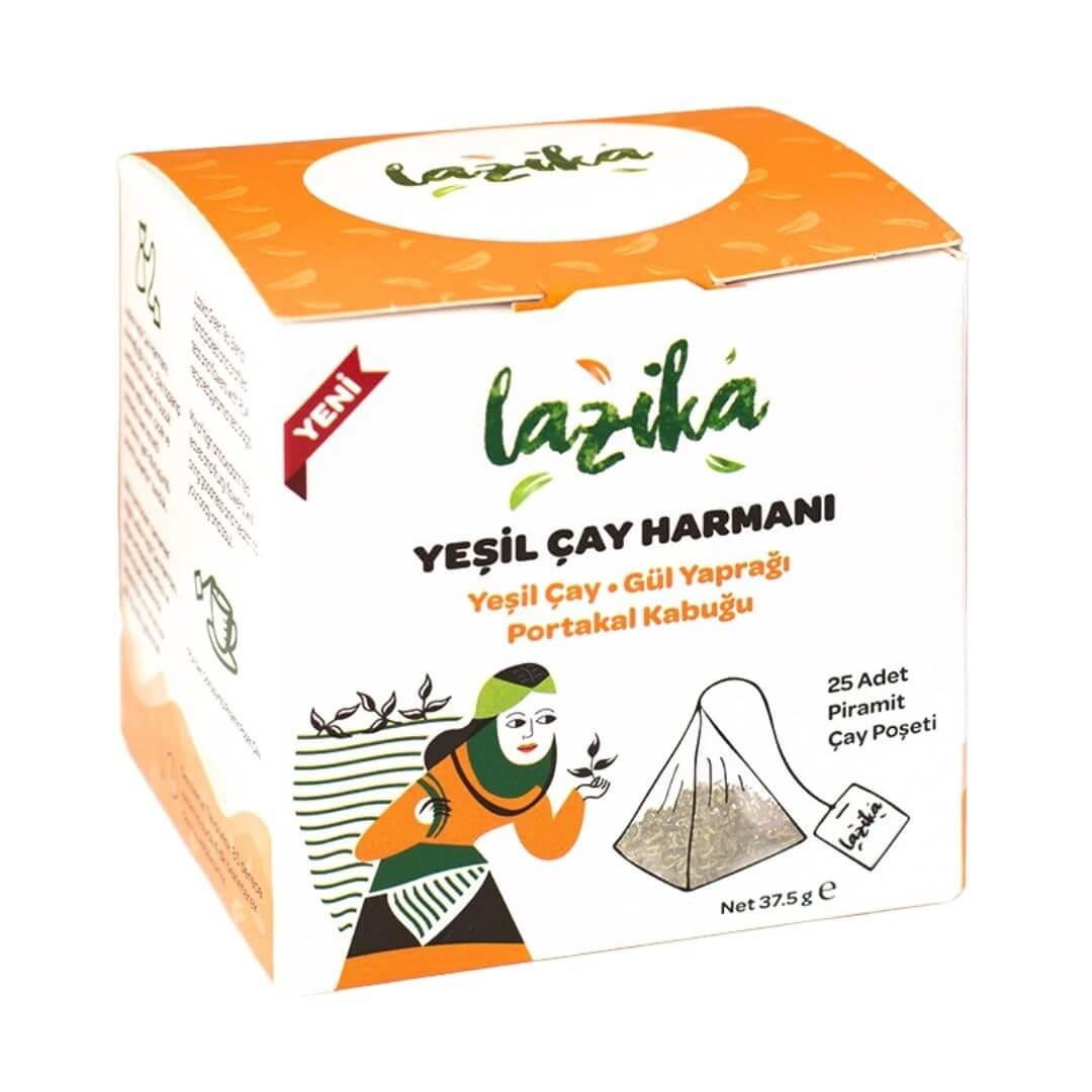 lazika-yesil-cay-harmani-yesil-cay-gul-yapragi-portakal-kabugu-25-piramit-poset-2692.jpg Lazika Yeşil Çay Harmanı Yeşil Çay Gül Yaprağı Portakal Kabuğu 25 Piramit Poşet - Görsel 1