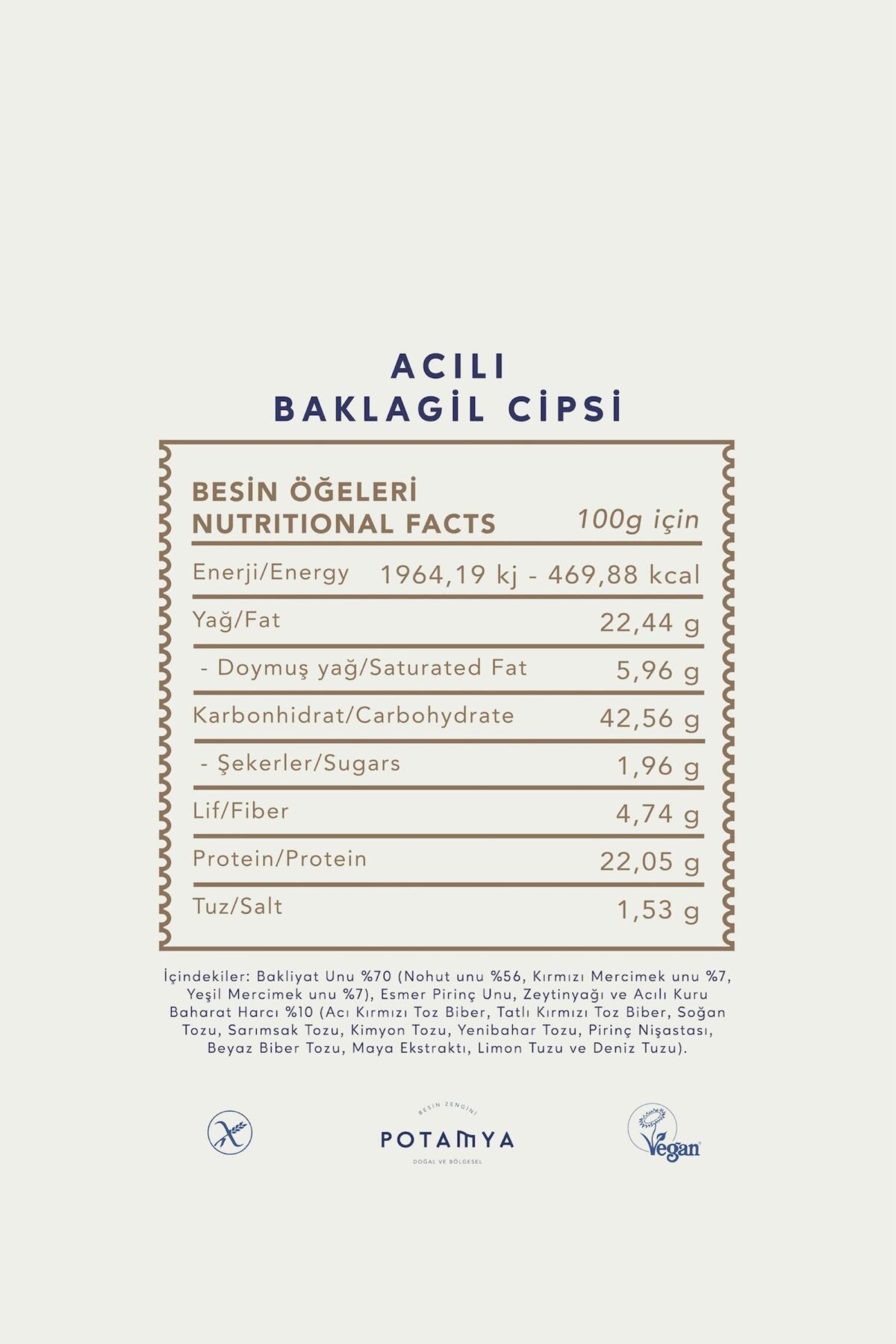 Potamya Acılı Baklagil Cipsi 50 Gr - Görsel 2