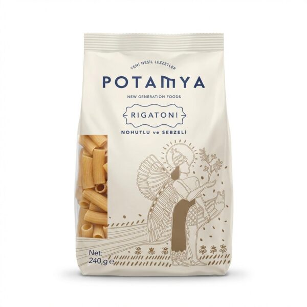 Potamya Sebzeli Nohutlu Rigatoni 240 Gr | Besleyici & Katkısız Bakliyat Makarnası
